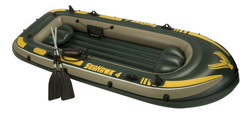 Bote Inflable Seahawk 4p + Remos E Inflador Intex 19591/9 Mm