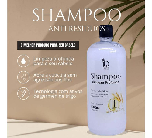 Kit Profissional Lord 1l Acidificante + Shampoo Antirresíduo