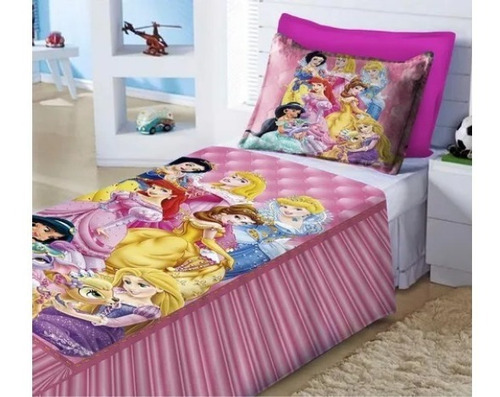  Cubre Cama + Funda  Princesas Disney 