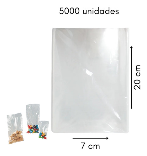 Bolsa De Celofán 7x20 Cm X 5000 U.