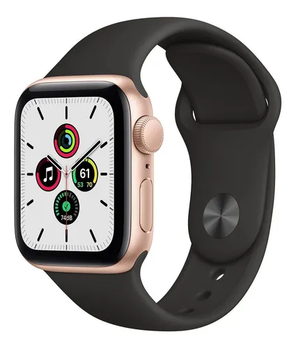Apple watch negro con correa dorada hotsell
