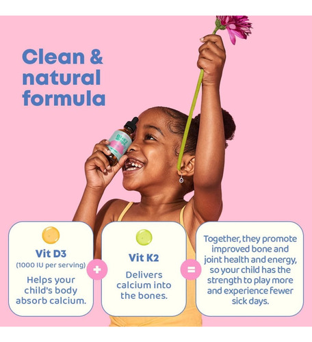 Joyspring. Vitamina D3 K2 1000 1000 Ui Niños. Autismo.vegano Fuerte