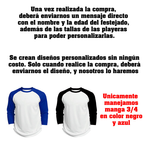 Kit 3 Playeras Raglan 3/4 Rainbow Friends Cumpleaños #v43