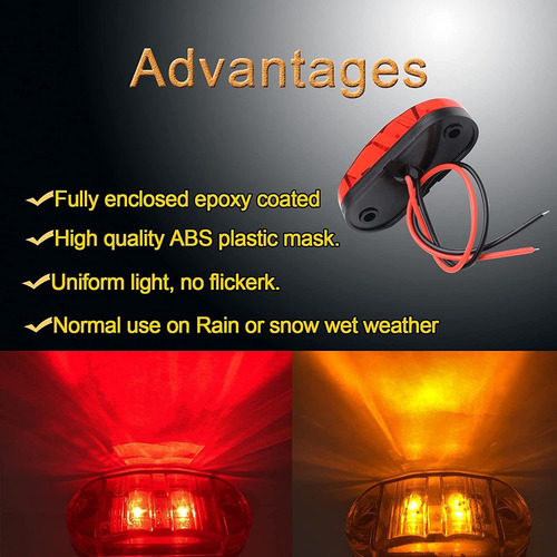 8 Piezas Luces De Camión De Remolque Luz Marcador Led Latera