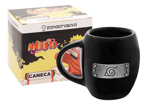 Caneca 3d Oval 350ml Bandana Aldeia Da Folha Original Naruto