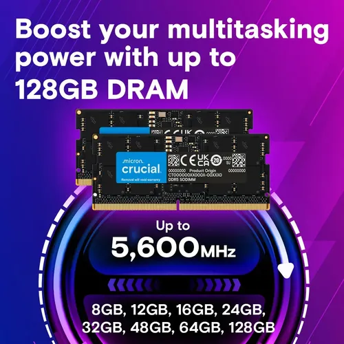 Memória para Notebook Crucial 8gb ddr5 5600mhz sodimm ct8g56c46s5