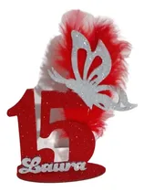 Comprar 20 Souvenirs Número 15 Con Mariposa Y Central Personalizados