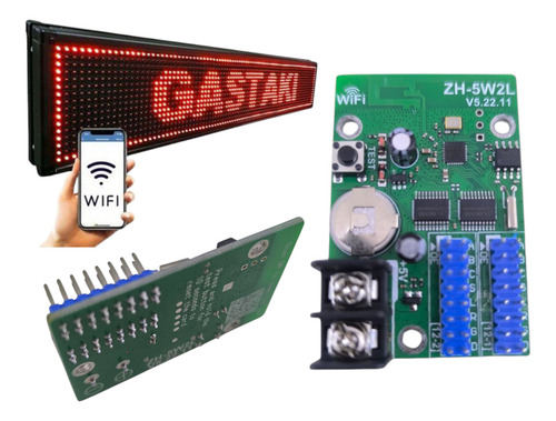 Placa Controladora Zh-5w2l Wi-fi Cor Unica Letreiro
