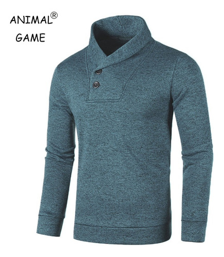 Suéteres De Medio Cuello Alto Para Hombre Con Cuello Abotona