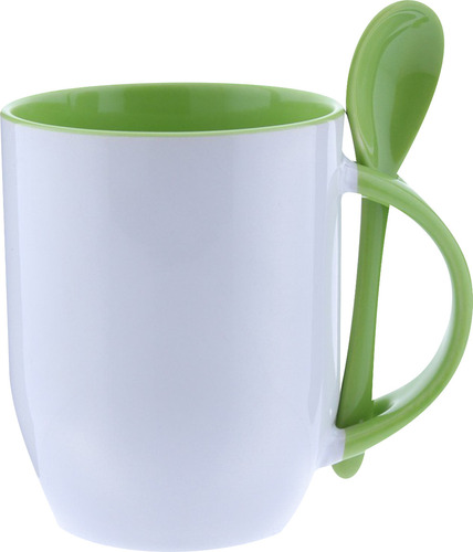 Taza Blanca Con Cucharilla 11 Oz Sublimacion