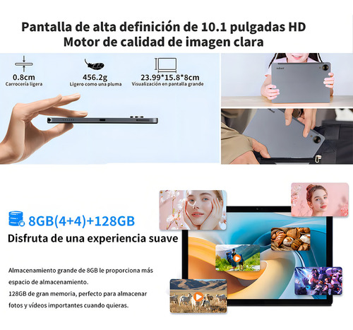 Tablet Redbeat A2 128+8gb Ram Dual-sim Con Control Parental Color Gris
