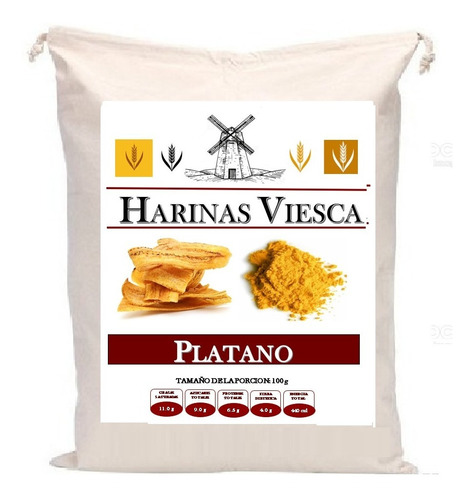 5 Kg Harina De Plátano Macho Deshidratado Alta Calidad