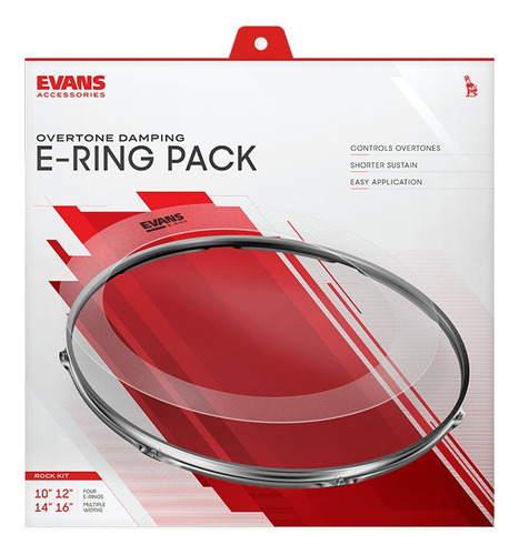 Pack De Sordinas Evans Rock Para Bateria 10, 12, 14 Y 16