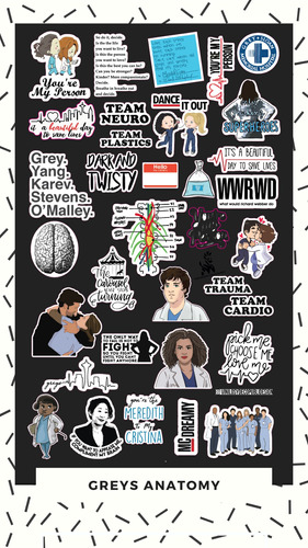 Sticker  Vinilos Greys Anatomy Calcos Termo