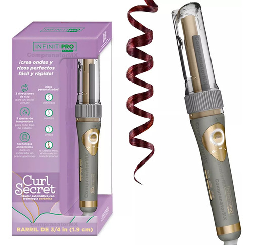 Rizador Cabello Automátic Profesional Curl Secret Ondas Pelo Cd1031es Marrón Claro