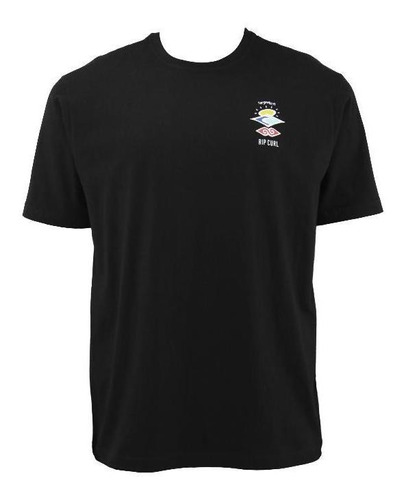 Camiseta Rip Curl Search Essential Tee Black - Masculino