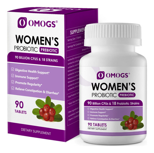 Probiótico Para Mujeres Omogs, Con Extracto De Arándano Y 