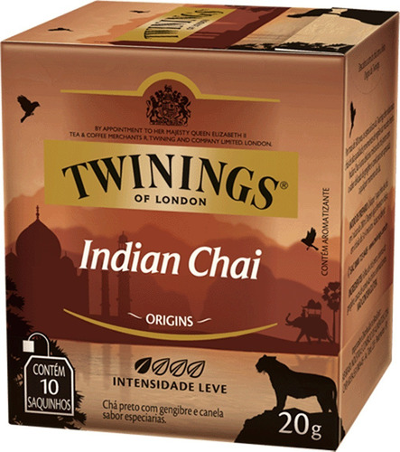 Chá Inglês Preto Misto Indian Chai Twinings 20g com 10 unidades