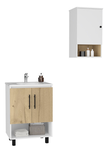 Mueble Lavaman 2p+mueb Botiquin 1p- Bath Bi-color-blanc/duna