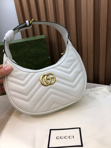 Minibolsa Gucci Gg Marmont Con Forma De Media Luna Mujer 