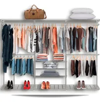 Comprar Cabideiro Arara Closet Casal Prateleira Aço Aramado - 1,90m 