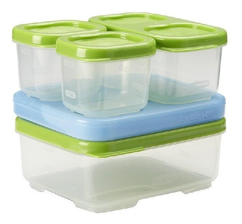 Vianda Plastica Rubbermaid Lunchblox Kit Sandw. 4pcs + 1 Blu