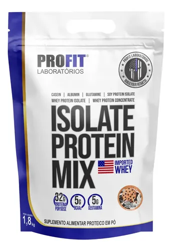 Suplemento En Po Profit Laboratorios Proteinas De Isolate Protein Mix Sabor Cookies Cream X 18kg