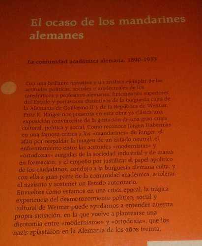 El Ocaso De Los Mandarines Alemanes Fritz K. Ringer