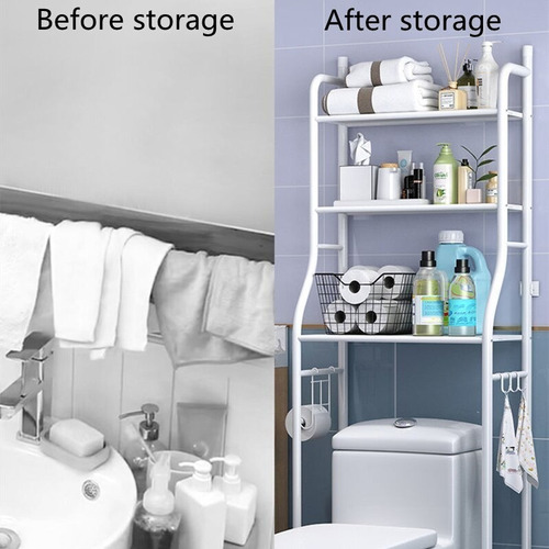 Imagen 3 de 7 de Estante Organizador De Baño 3 Niveles Mueble Toilet Rack