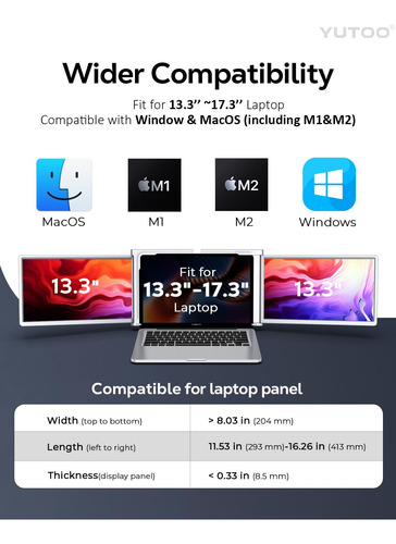 Extensor De Pantalla De La Computadora Portátil Triple Yutoo