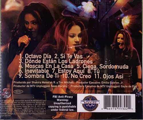 Shakira Mtv Unplugged Cd Importado