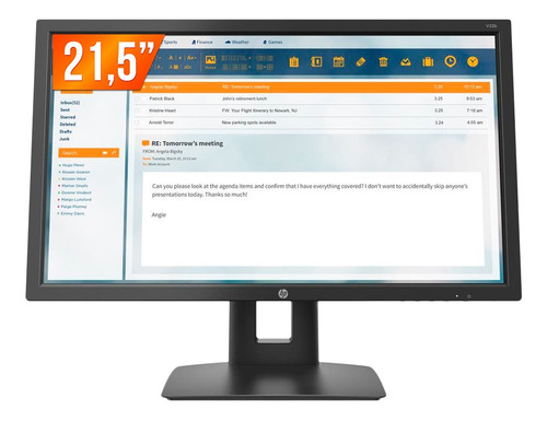Monitor Led 21,5  Hp Full Hd 1 Hdmi 1 Vga V22b