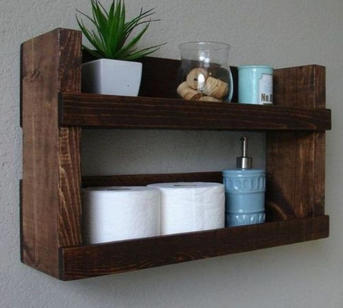 Organizador De Baño De Madera Rustico 