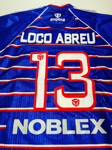 Camiseta San Lorenzo Signia Azul Libertadores 2001 #13 Abreu (Usado)