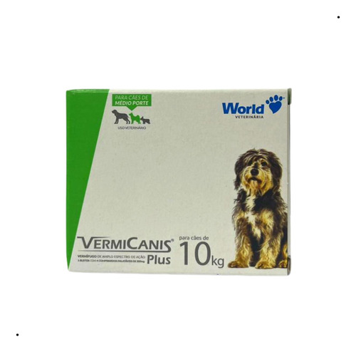 Vermicanis Plus 10kg C/ 4 Comprimidos De 800mg