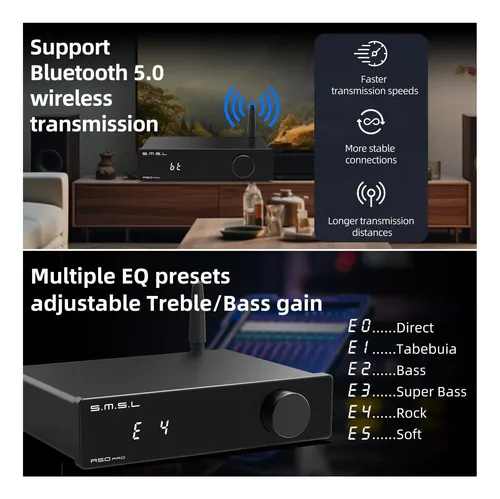 Smsl A50 Pro Amplificador De Potência Hifi Com Filtro 21