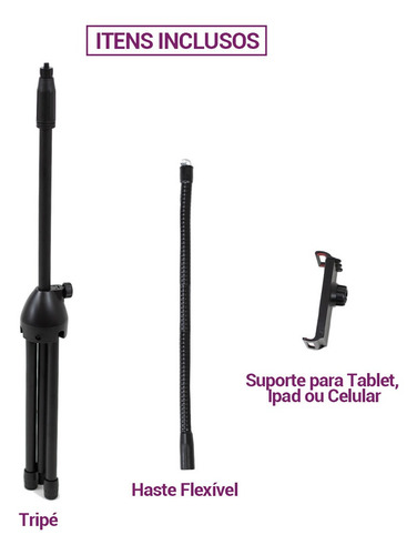 Imagem 7 de 7 de Tripé Com Suporte Para Tablet, iPad Ou Smartphones Spb-001