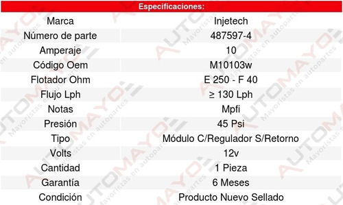 Modulo Bomba Combus Sierra 150 8cil 5.3l 07 Al 07 8135984