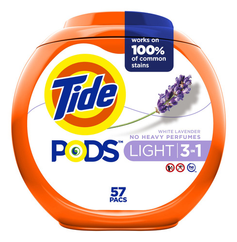 Tide Pods - Paquete De Detergente Ligero Para Ropa, 57 Unida