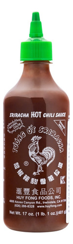 Molho de Pimenta Tailandês Sriracha Huy Fong Foods sem glúten em squeeze 482 g