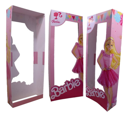 Caja Gigante De Barbie 1.80 Cm De Coroplast Para Fiestas Color Rosa pálido