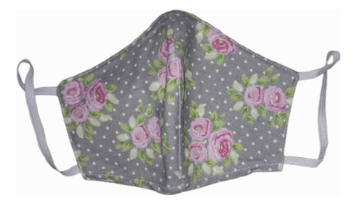 Tapabocas Top Diseños Variados Gris Flores Y Pintas