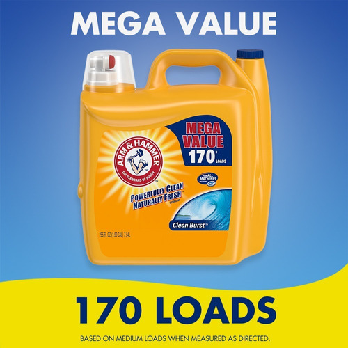 Imagen 4 de 7 de Detergente Líquido Arm & Hammer Clean Burst, 170 Cargas