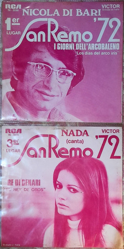 Festival San Remo Discos De Vinilo 1er Y 3er Lugar 1972 (Usado)