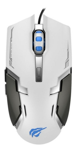 Mouse Gamer Blanco 6 Botones Rgb Óptico 3200dpi Ms749 Backup