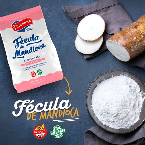 Fécula De Mandioca - Dicomere - 4u De 450g
