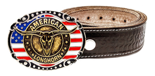 Cinto American Country Longhorn Cowboy Original + Fivela