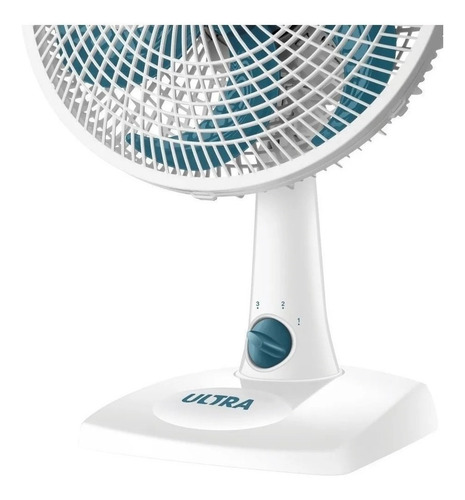 Ventilador de mesa Ultra V-30-6P branco com 6 pás cor azul-petróleo, 30 cm de diâmetro 220 V