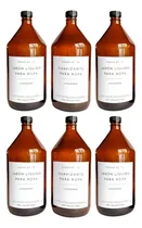 Comprar Set X 6 Botellas Dispensers Vidrio Ambar 1 Litro + Etiqueta