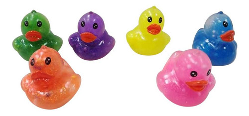 Squishy Squeeze Patito Glitter Apretable Antiestrés Fidget Color Colores